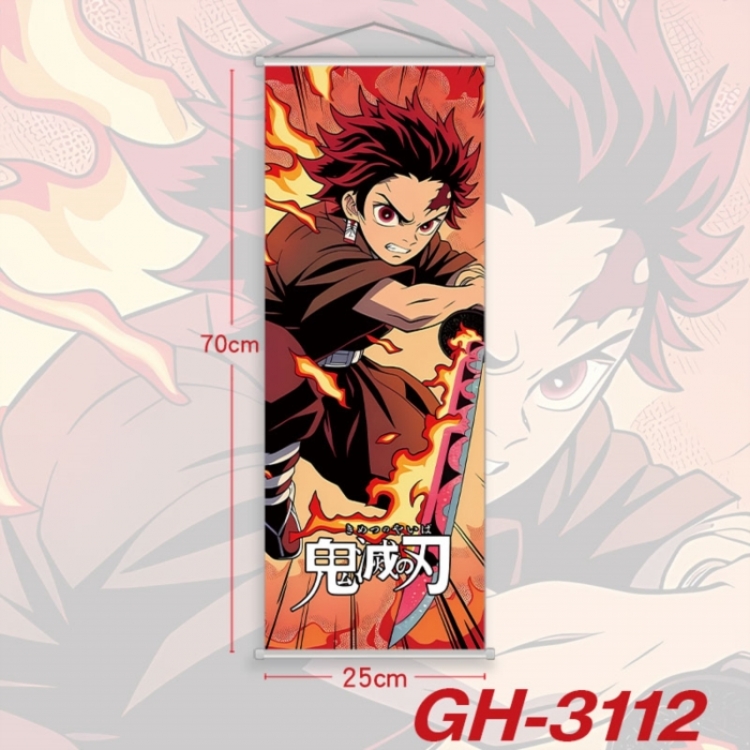 Demon Slayer Kimets Plastic Rod Cloth Small Hanging Canvas Painting Wall Scroll 25x70cm price for 5 pcs