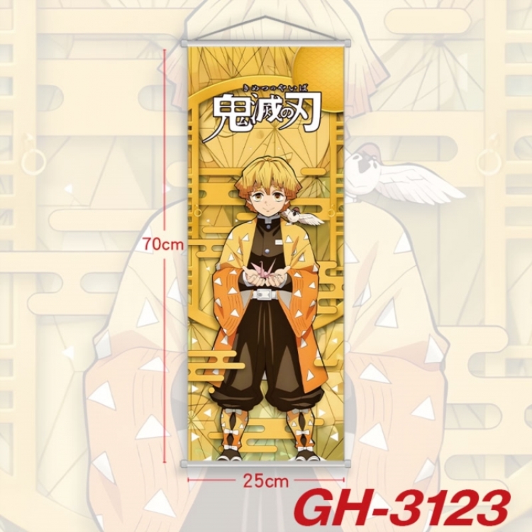 Demon Slayer Kimets Plastic Rod Cloth Small Hanging Canvas Painting Wall Scroll 25x70cm price for 5 pcs