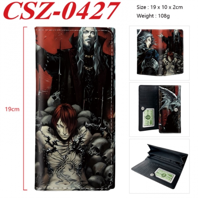 Castlevania Anime peripheral long three fold wallet 19x10x2cm