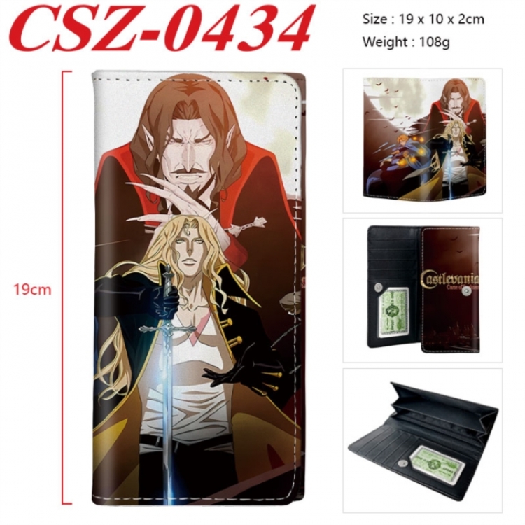 Castlevania Anime peripheral long three fold wallet 19x10x2cm
