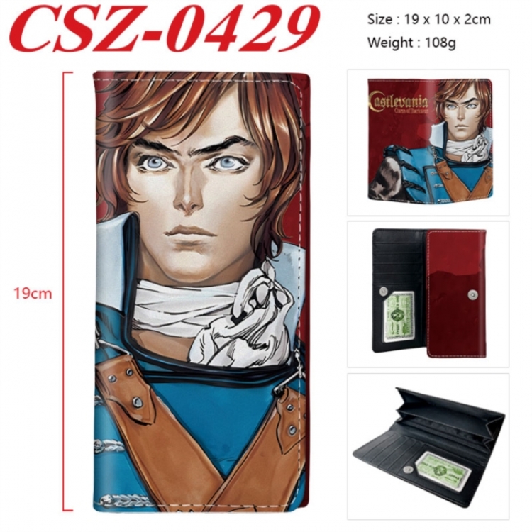 Castlevania Anime peripheral long three fold wallet 19x10x2cm