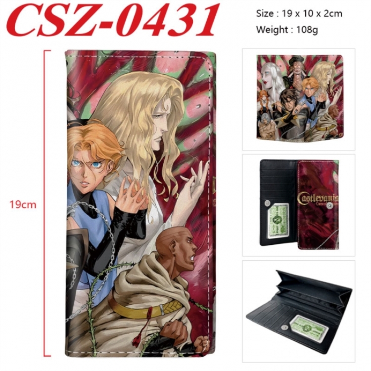 Castlevania Anime peripheral long three fold wallet 19x10x2cm