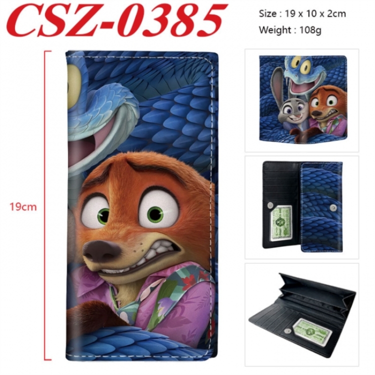 Zootopia Anime peripheral long three fold wallet 19x10x2cm