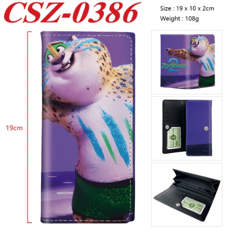 Zootopia Anime peripheral long three fold wallet 19x10x2cm