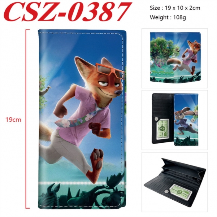 Zootopia Anime peripheral long three fold wallet 19x10x2cm