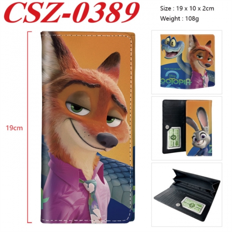 Zootopia Anime peripheral long three fold wallet 19x10x2cm