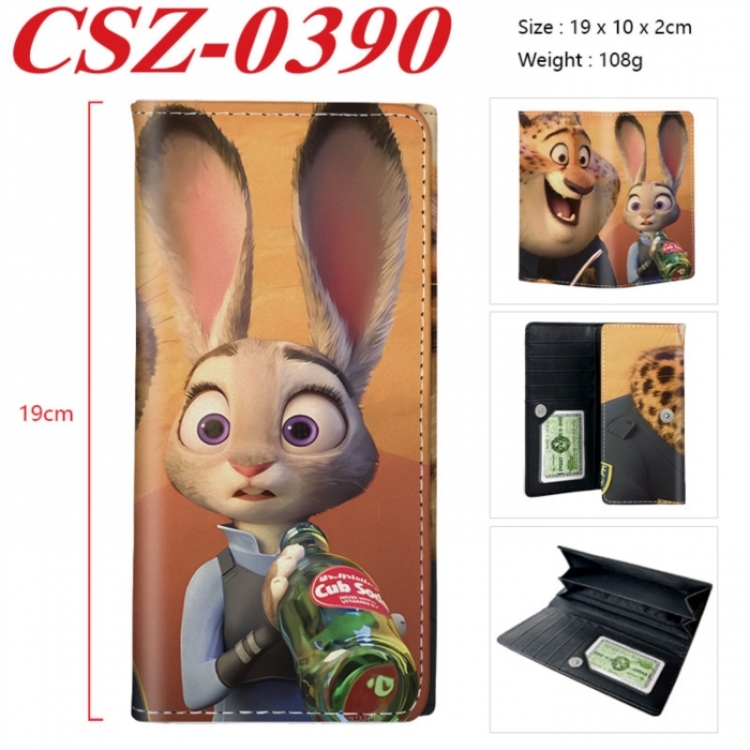 Zootopia Anime peripheral long three fold wallet 19x10x2cm