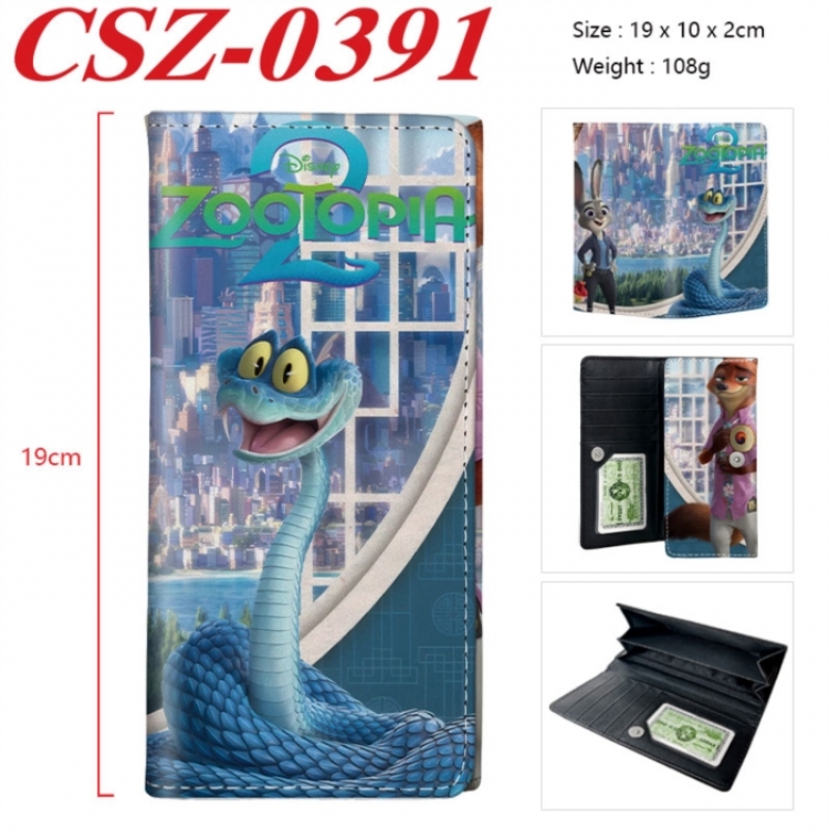 Zootopia Anime peripheral long three fold wallet 19x10x2cm