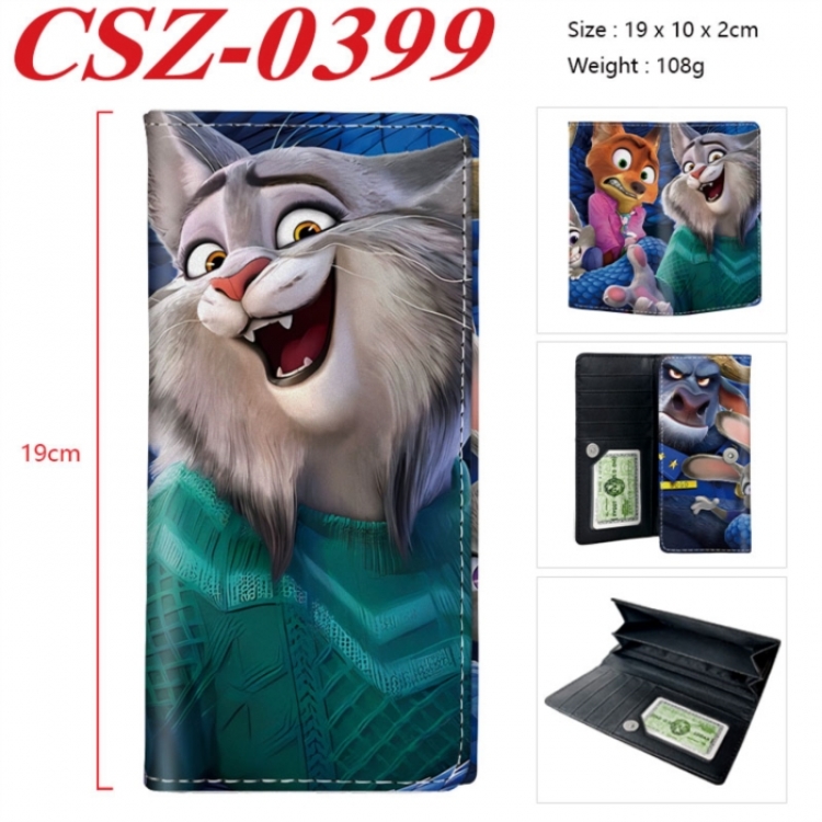 Zootopia Anime peripheral long three fold wallet 19x10x2cm