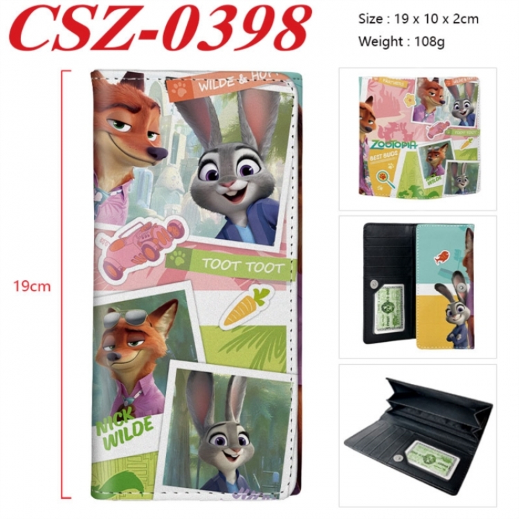 Zootopia Anime peripheral long three fold wallet 19x10x2cm