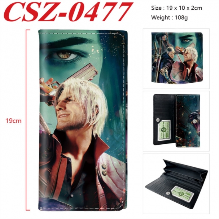 Devil May Cry Anime peripheral long three fold wallet 19x10x2cm