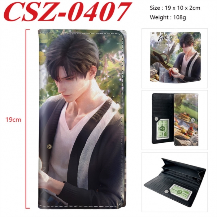 Love and Deepspac Anime peripheral long three fold wallet 19x10x2cm