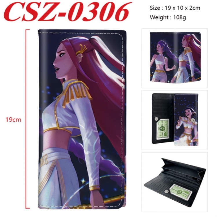 K-Pop Demon Hunters Anime peripheral long three fold wallet 19x10x2cm
