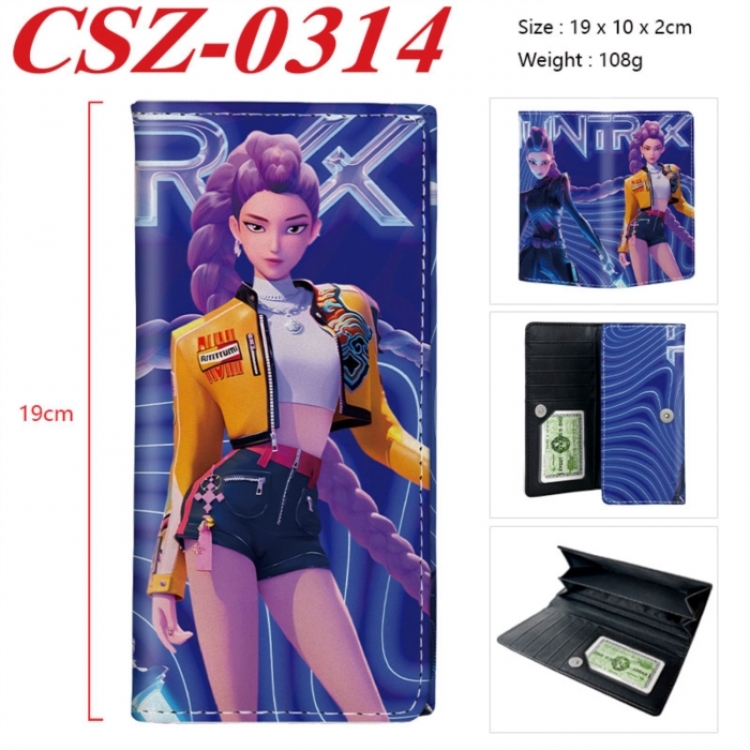 K-Pop Demon Hunters Anime peripheral long three fold wallet 19x10x2cm