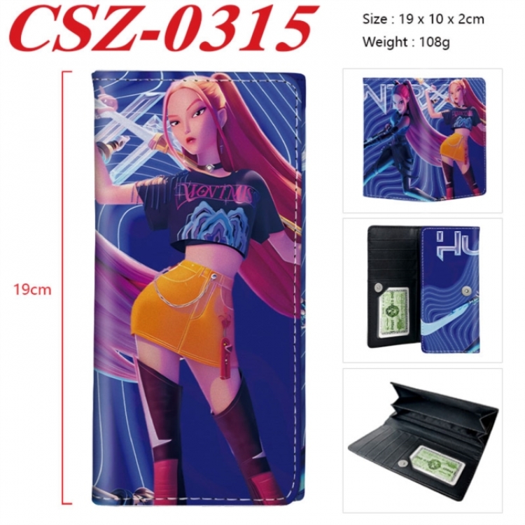 K-Pop Demon Hunters Anime peripheral long three fold wallet 19x10x2cm