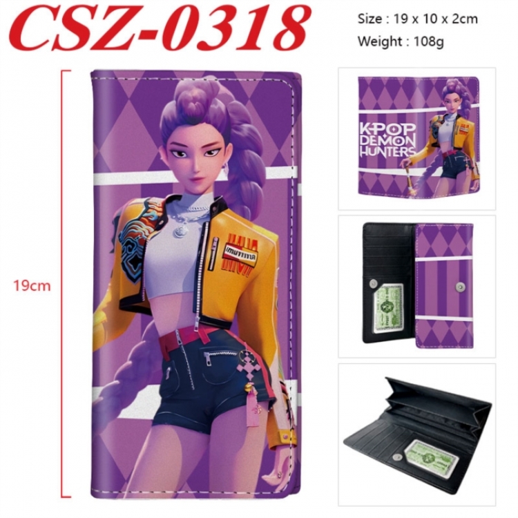 K-Pop Demon Hunters Anime peripheral long three fold wallet 19x10x2cm