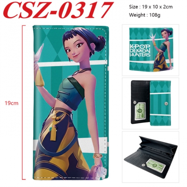 K-Pop Demon Hunters Anime peripheral long three fold wallet 19x10x2cm