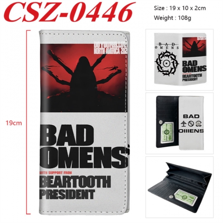 Bad Omens Anime peripheral long three fold wallet 19x10x2cm