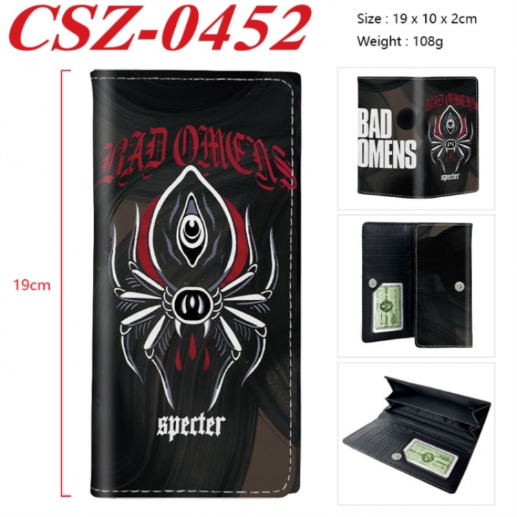 Bad Omens Anime peripheral long three fold wallet 19x10x2cm