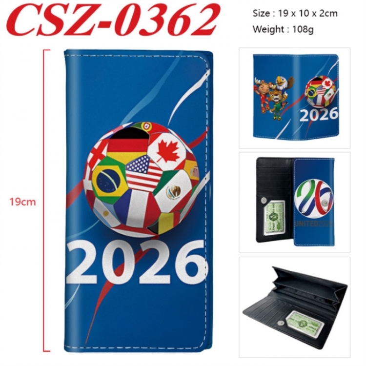World Cup Anime peripheral long three fold wallet 19x10x2cm
