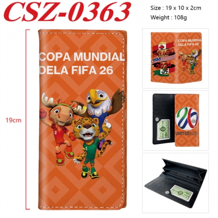 World Cup Anime peripheral long three fold wallet 19x10x2cm
