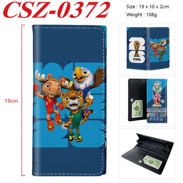 World Cup Anime peripheral long three fold wallet 19x10x2cm