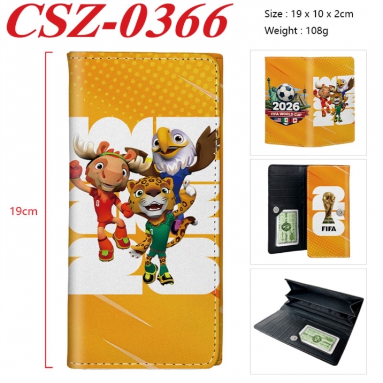 World Cup Anime peripheral long three fold wallet 19x10x2cm