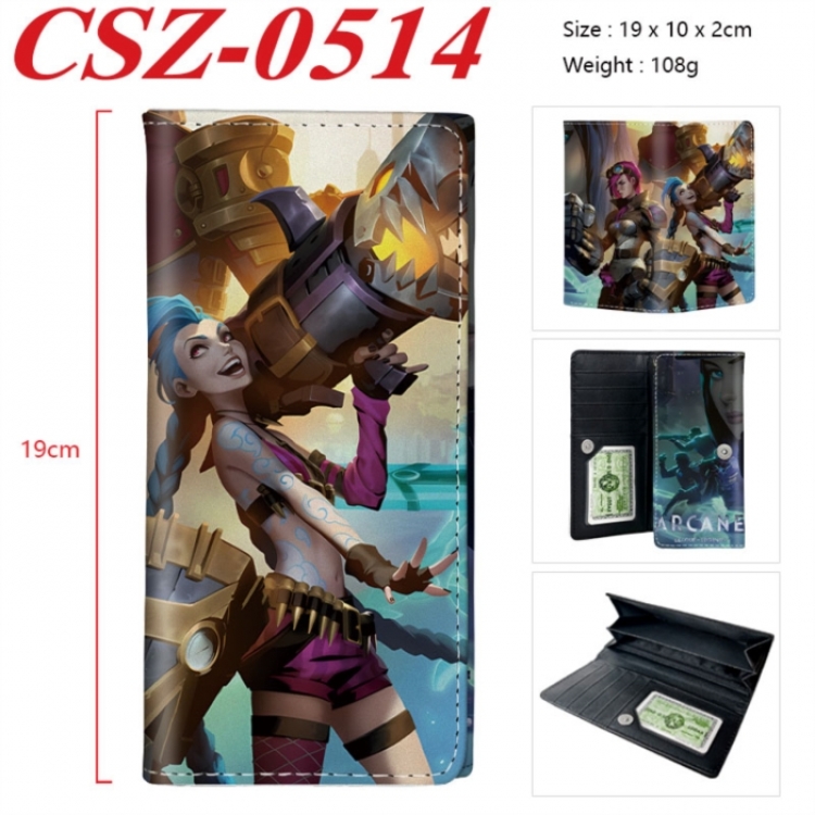 Arcane：League of Legends Anime peripheral long three fold wallet 19x10x2cm
