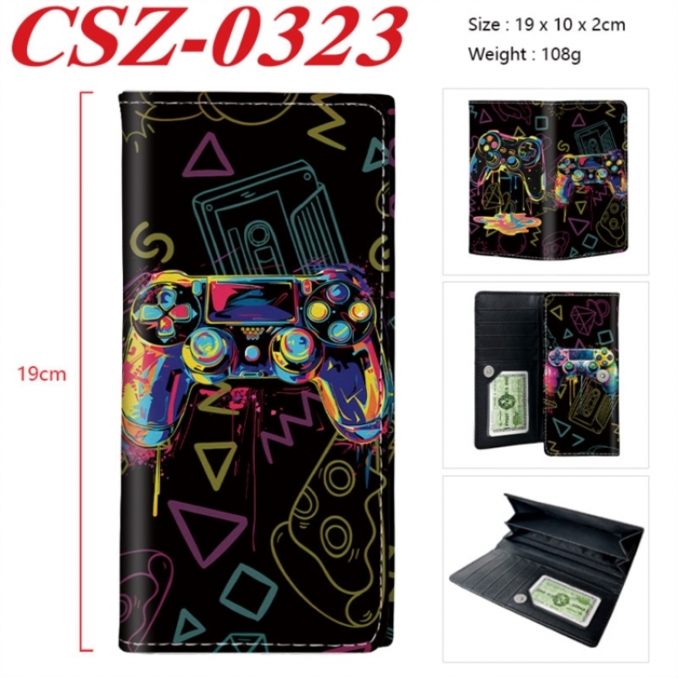 GamePad Anime peripheral long three fold wallet 19x10x2cm