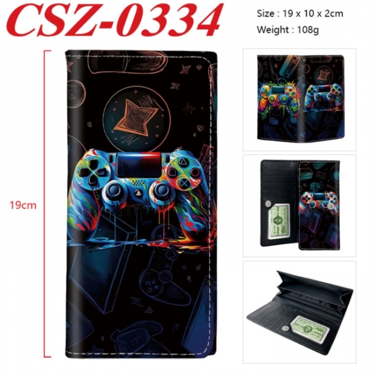 GamePad Anime peripheral long three fold wallet 19x10x2cm