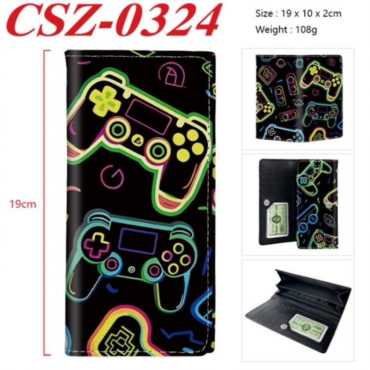 GamePad Anime peripheral long three fold wallet 19x10x2cm