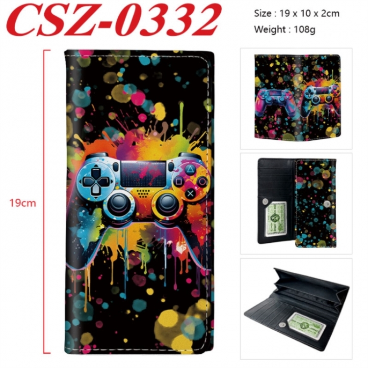 GamePad Anime peripheral long three fold wallet 19x10x2cm