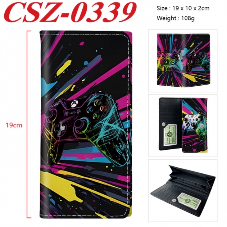 GamePad Anime peripheral long three fold wallet 19x10x2cm