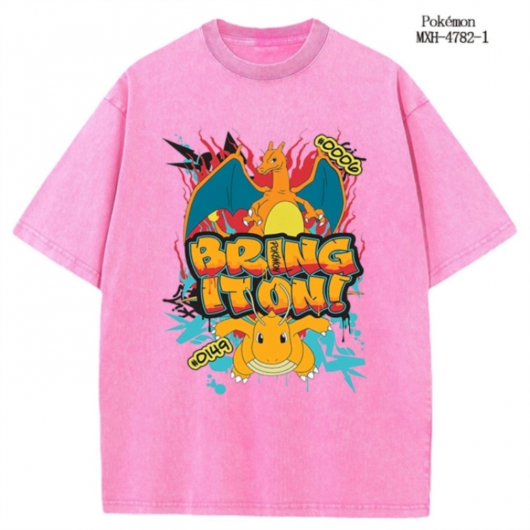 Pokemon Anime peripheral pure cotton washed and worn T-shirt from S to 2XL