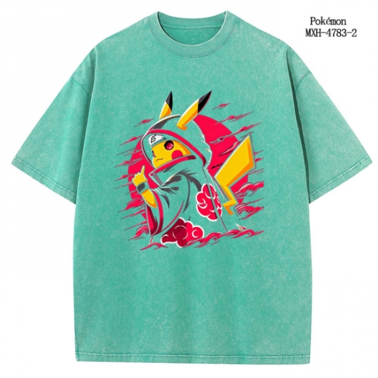 Pokemon Anime peripheral pure cotton washed and worn T-shirt from S to 2XL