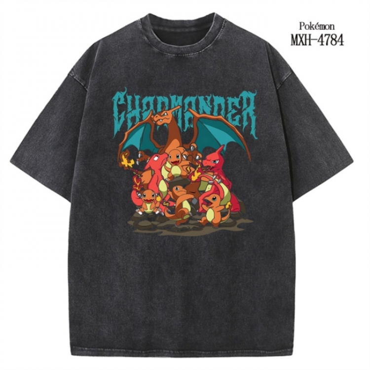 Pokemon Anime peripheral pure cotton washed and worn T-shirt from S to 2XL
