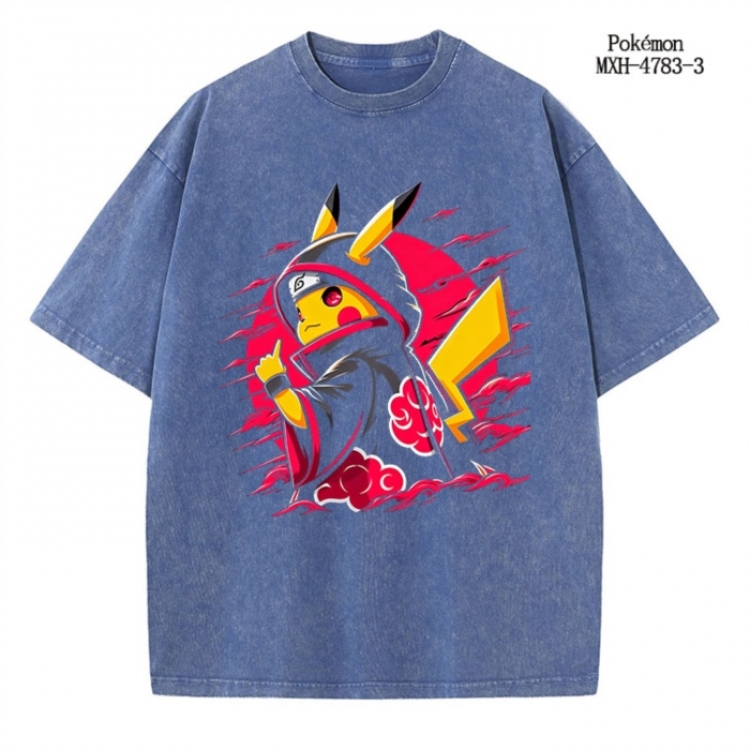 Pokemon Anime peripheral pure cotton washed and worn T-shirt from S to 2XL