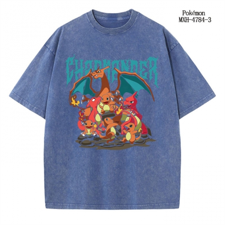 Pokemon Anime peripheral pure cotton washed and worn T-shirt from S to 2XL