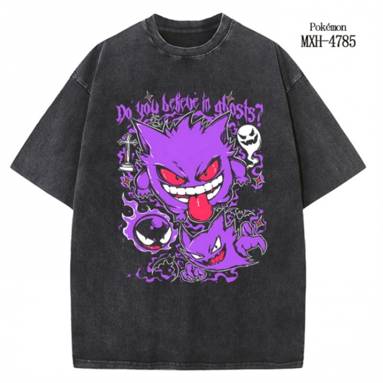 Pokemon Anime peripheral pure cotton washed and worn T-shirt from S to 2XL