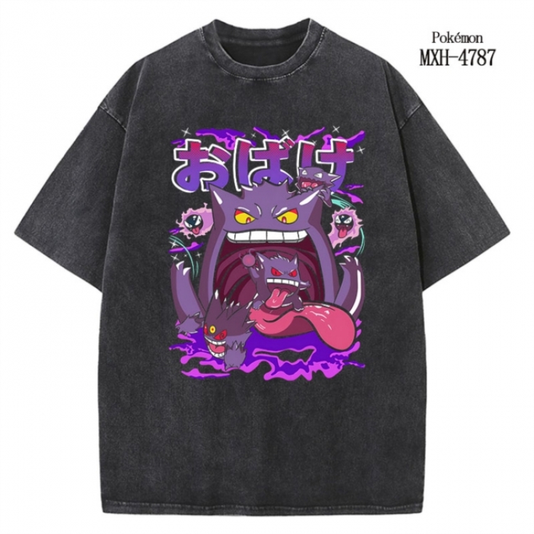 Pokemon Anime peripheral pure cotton washed and worn T-shirt from S to 2XL