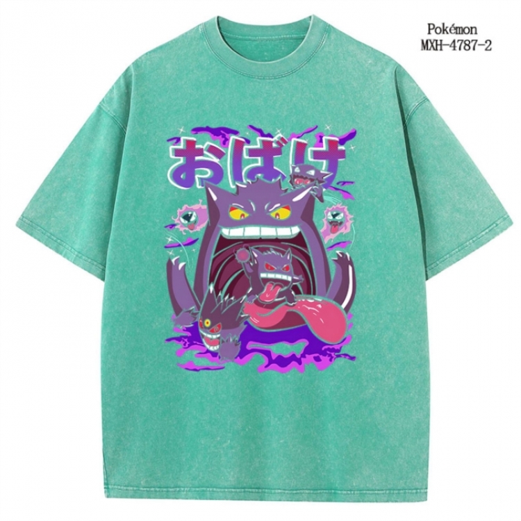 Pokemon Anime peripheral pure cotton washed and worn T-shirt from S to 2XL
