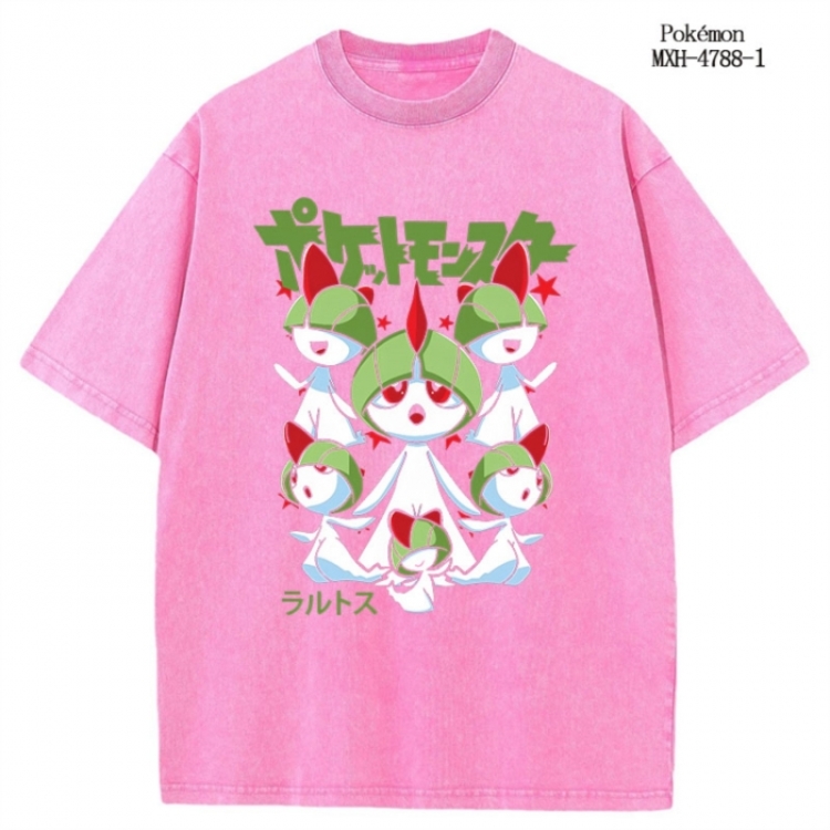 Pokemon Anime peripheral pure cotton washed and worn T-shirt from S to 2XL