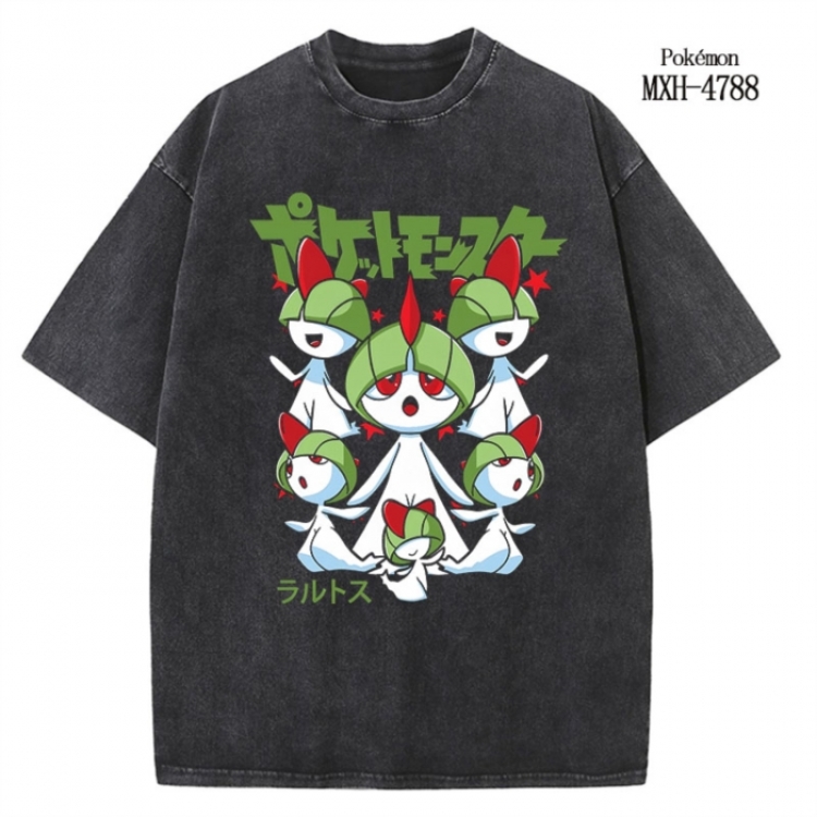 Pokemon Anime peripheral pure cotton washed and worn T-shirt from S to 2XL