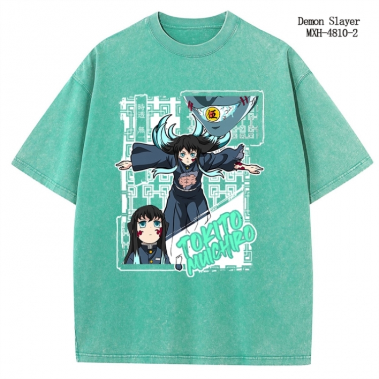 Demon Slayer Kimets Anime peripheral pure cotton washed and worn T-shirt from S to 2XL