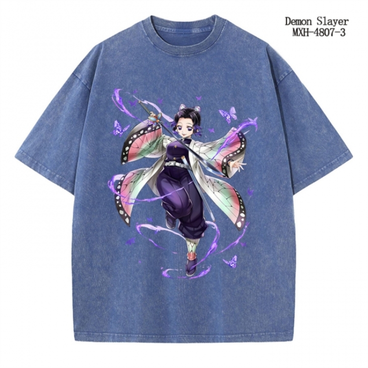 Demon Slayer Kimets Anime peripheral pure cotton washed and worn T-shirt from S to 2XL