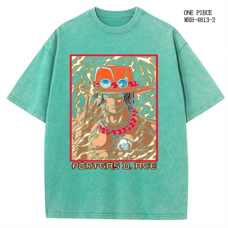 One Piece Anime peripheral pure cotton washed and worn T-shirt from S to 2XL