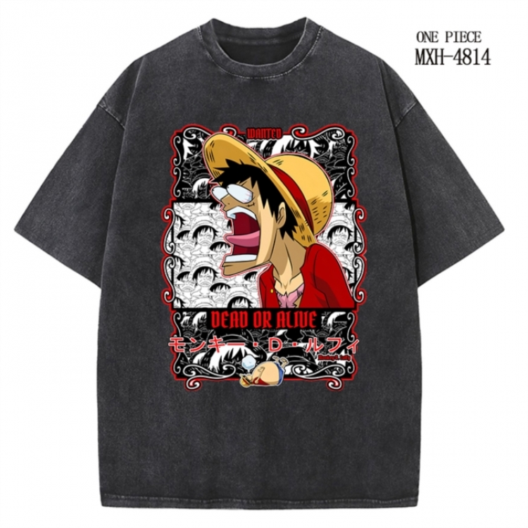 One Piece Anime peripheral pure cotton washed and worn T-shirt from S to 2XL