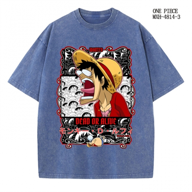 One Piece Anime peripheral pure cotton washed and worn T-shirt from S to 2XL