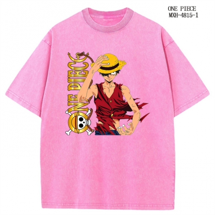 One Piece Anime peripheral pure cotton washed and worn T-shirt from S to 2XL