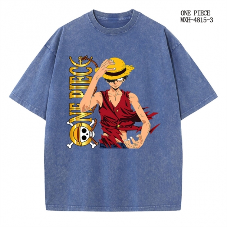One Piece Anime peripheral pure cotton washed and worn T-shirt from S to 2XL